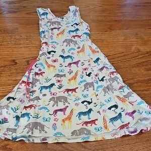 Colorful Animal Print Kids Dress